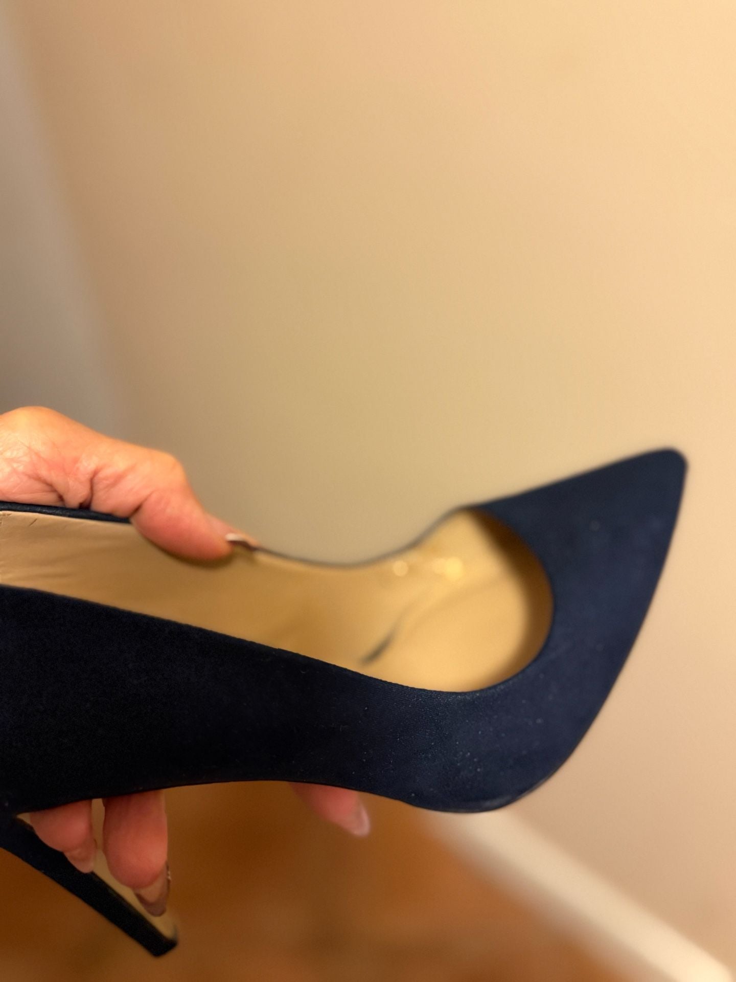 Saks Fifth Avenue Pumps Size 8M Navy Blue Suede Stiletto Heels 6