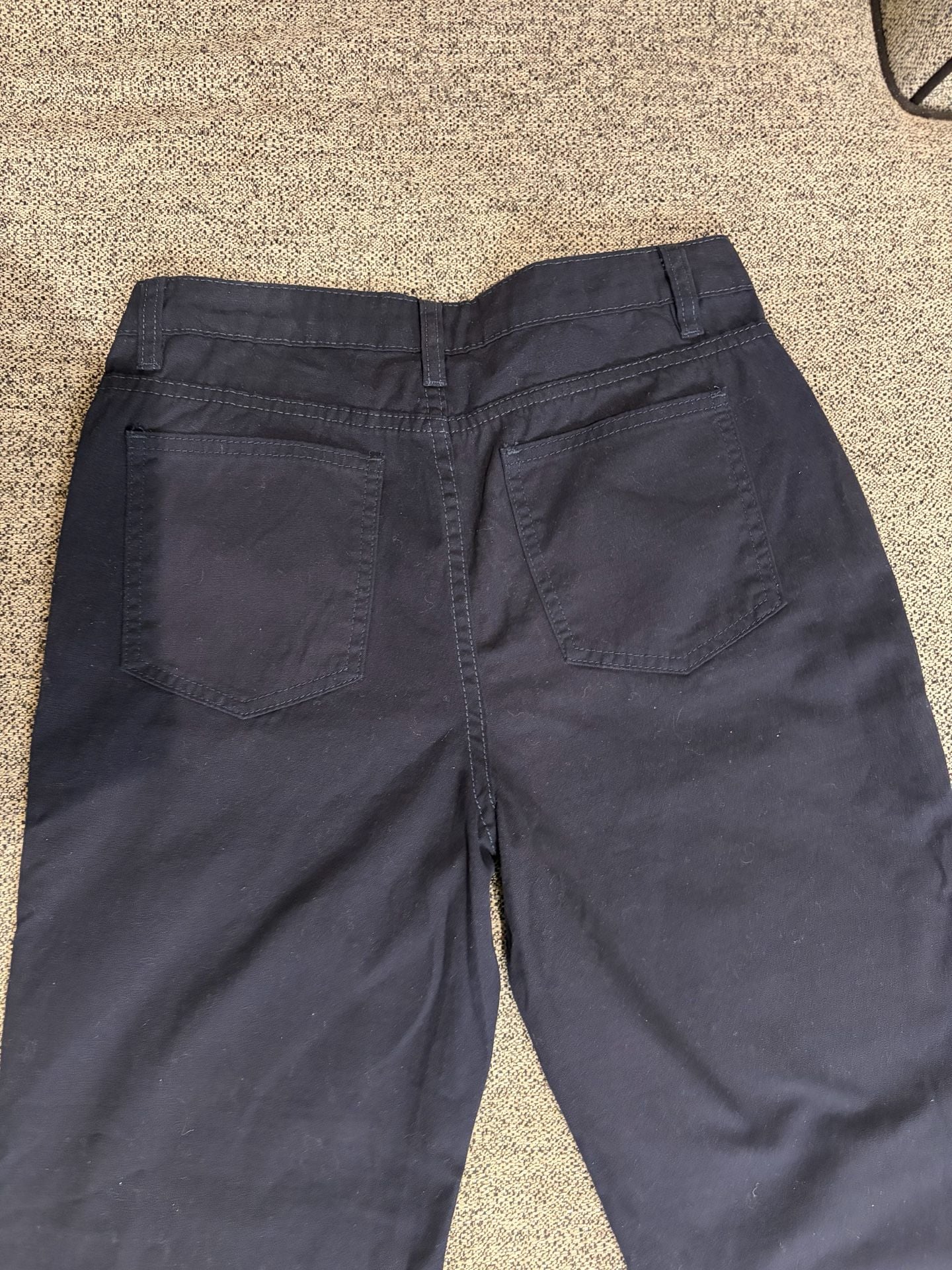 128-Poster Grl Pants Size M Black Plaid Cuffs Carpenter Double Knee 4
