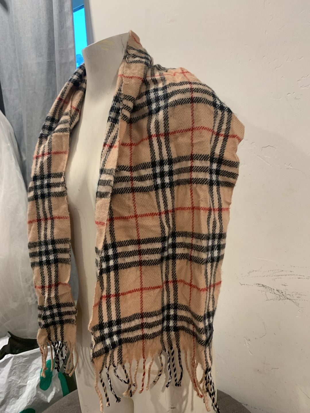 Burberry London Classic Check Nova Check Cashmere Scarf Tan 1