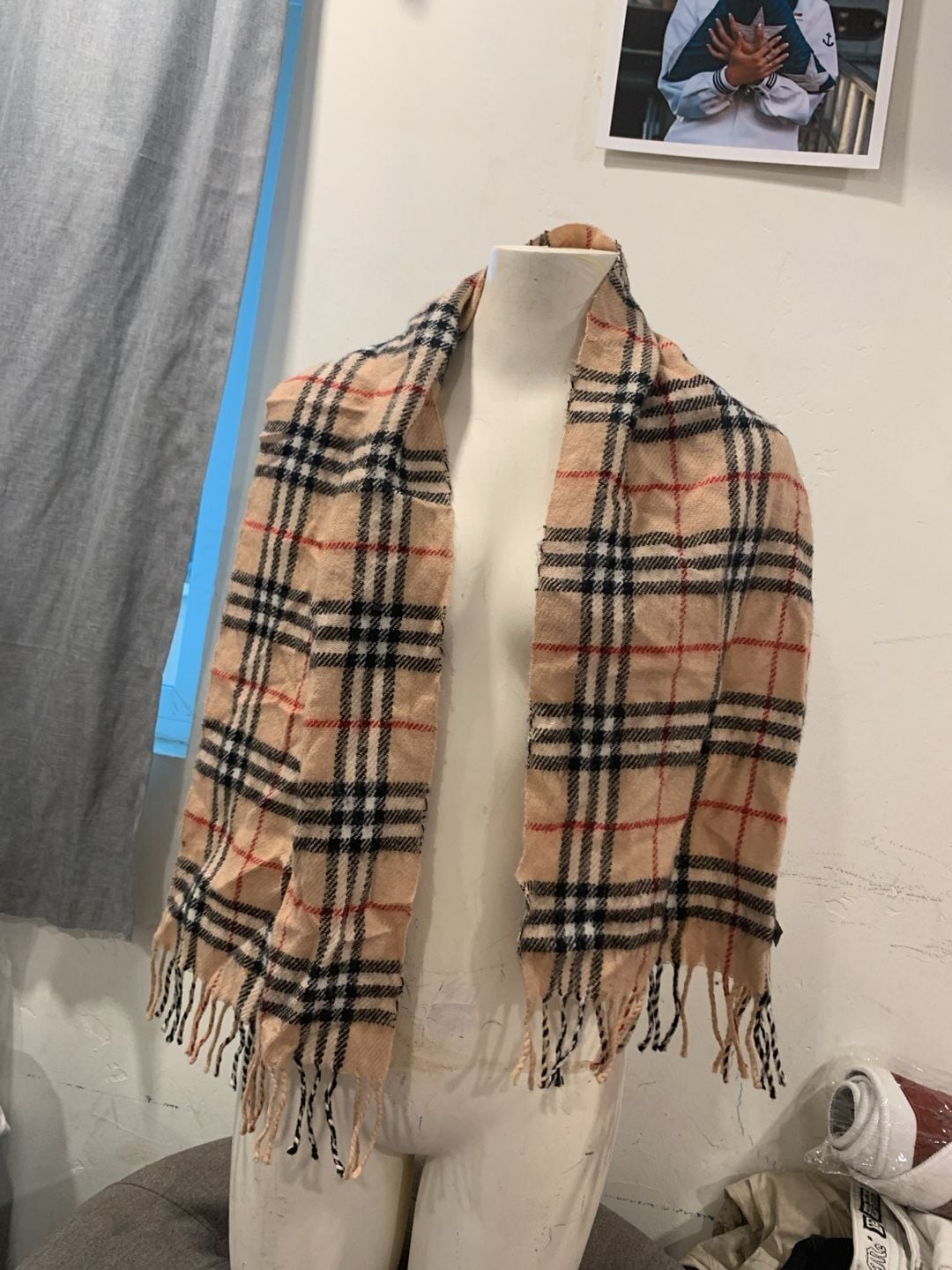 Burberry London Classic Check Nova Check Cashmere Scarf Tan 3