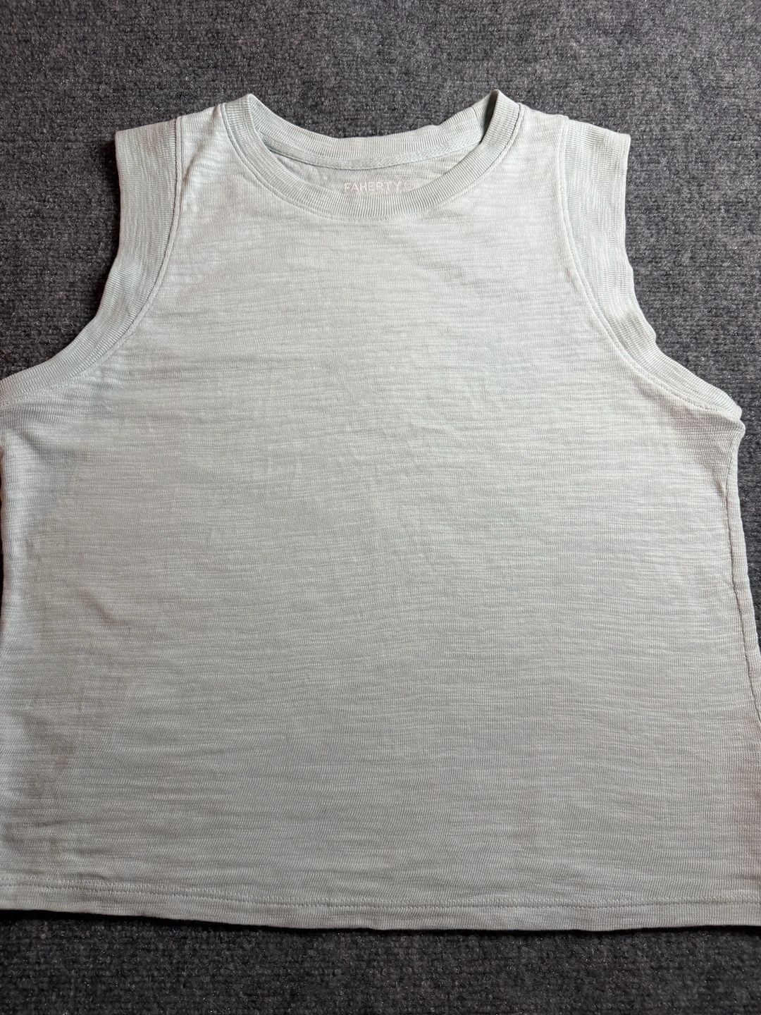 Faherty Sunwashed Tank Top Light Blue Organic Cotton 3