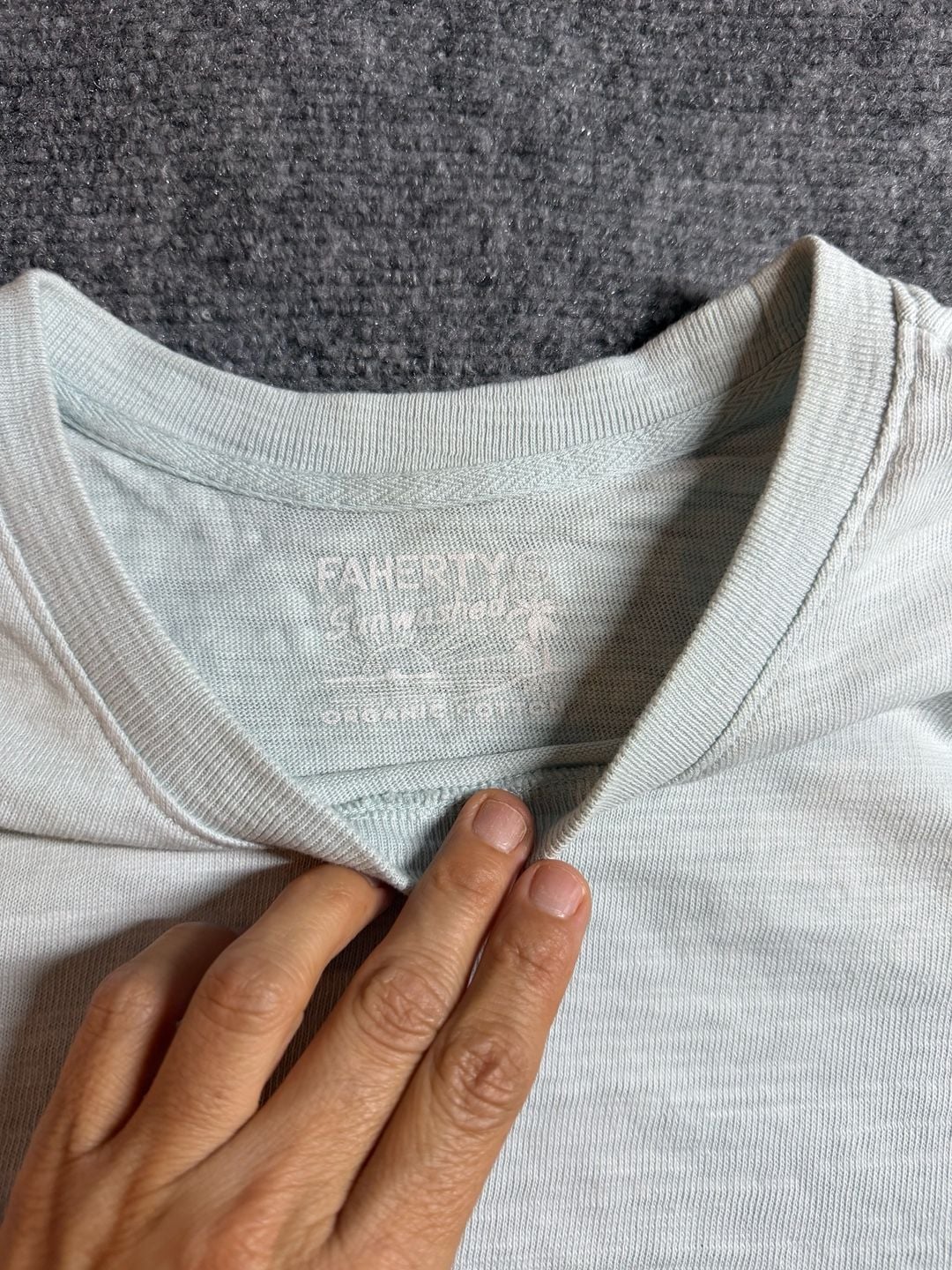 Faherty Sunwashed Tank Top Light Blue Organic Cotton 4