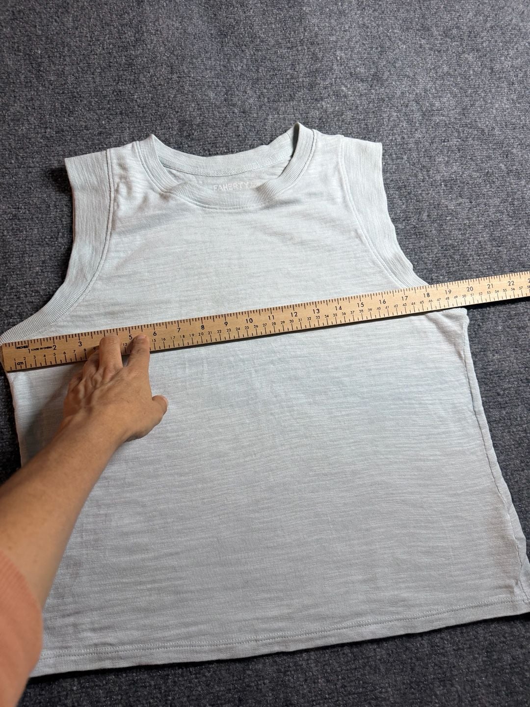 Faherty Sunwashed Tank Top Light Blue Organic Cotton 5