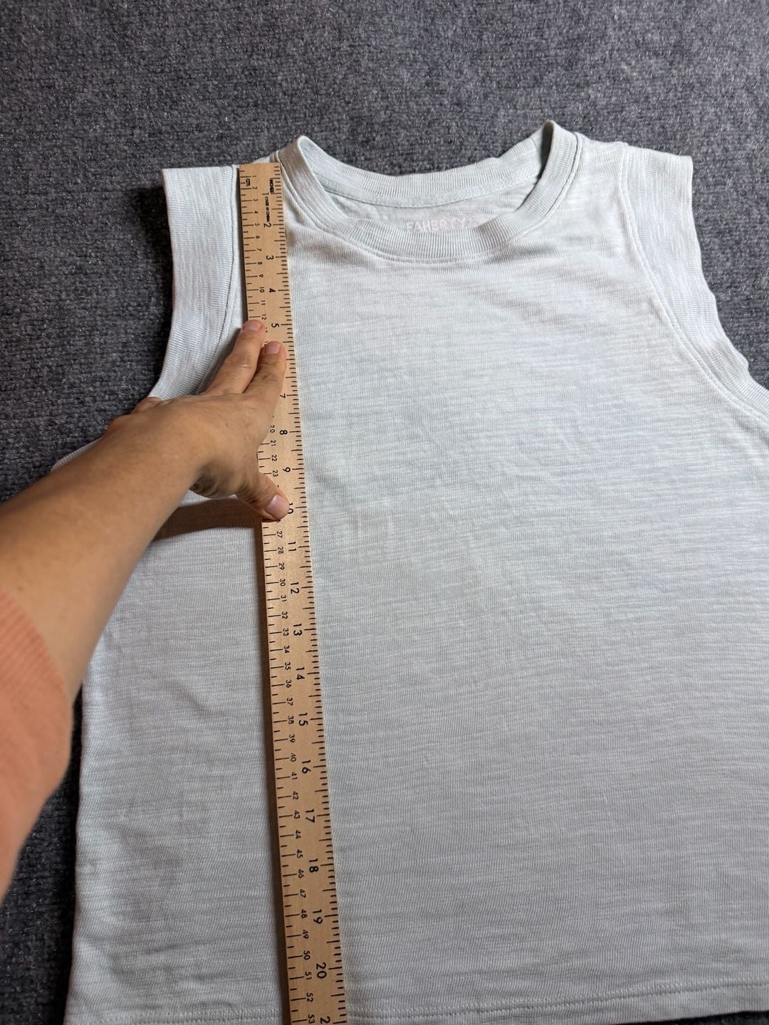 Faherty Sunwashed Tank Top Light Blue Organic Cotton 6