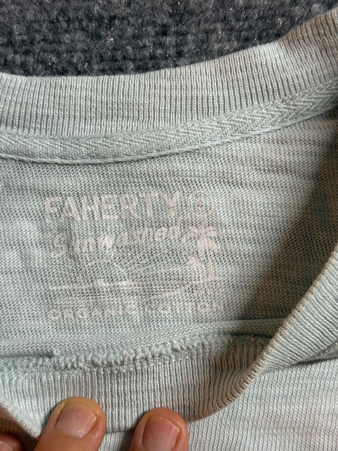 Faherty Sunwashed Tank Top Light Blue Organic Cotton 10