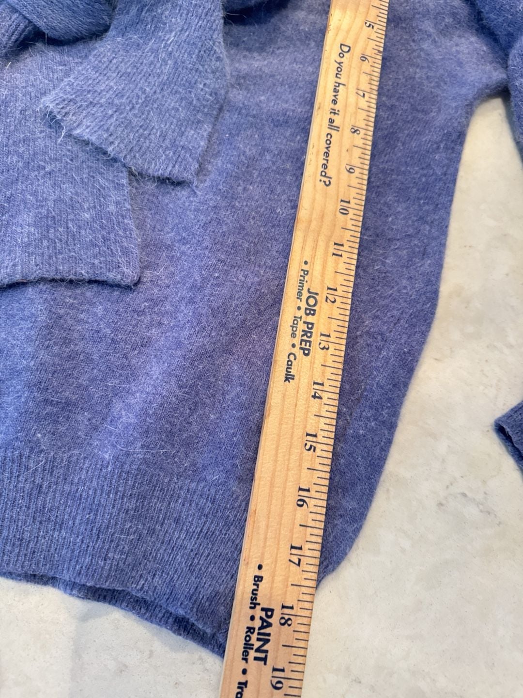Ellen Tracy Sweater Size L Blue Lambswool Blend Scarf Neck 6