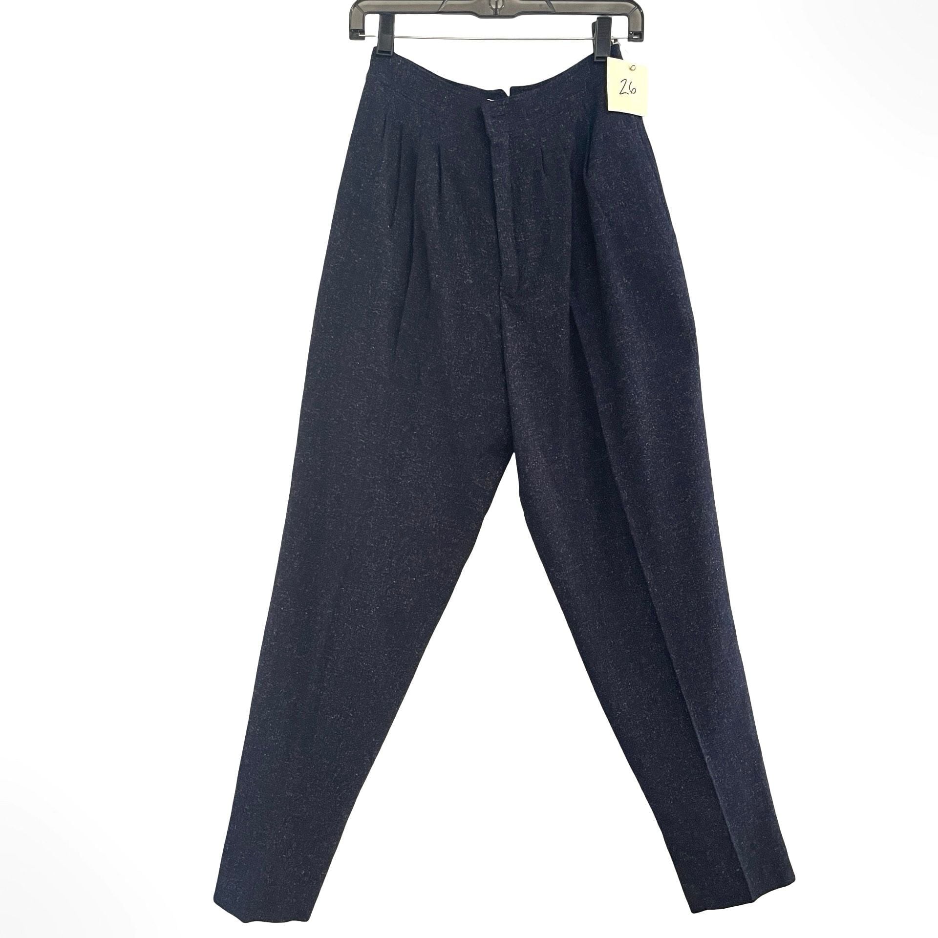 US Wear Pants Size 9/10 Vintage Wool Blend Pleated Dark Blue Speckled 4