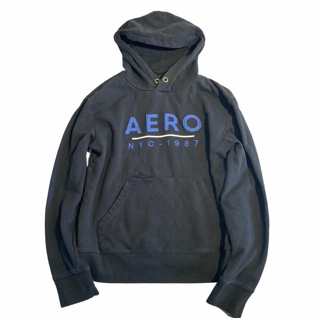 Aeropostale Hoodie Black Blue Logo Sweatshirt 2