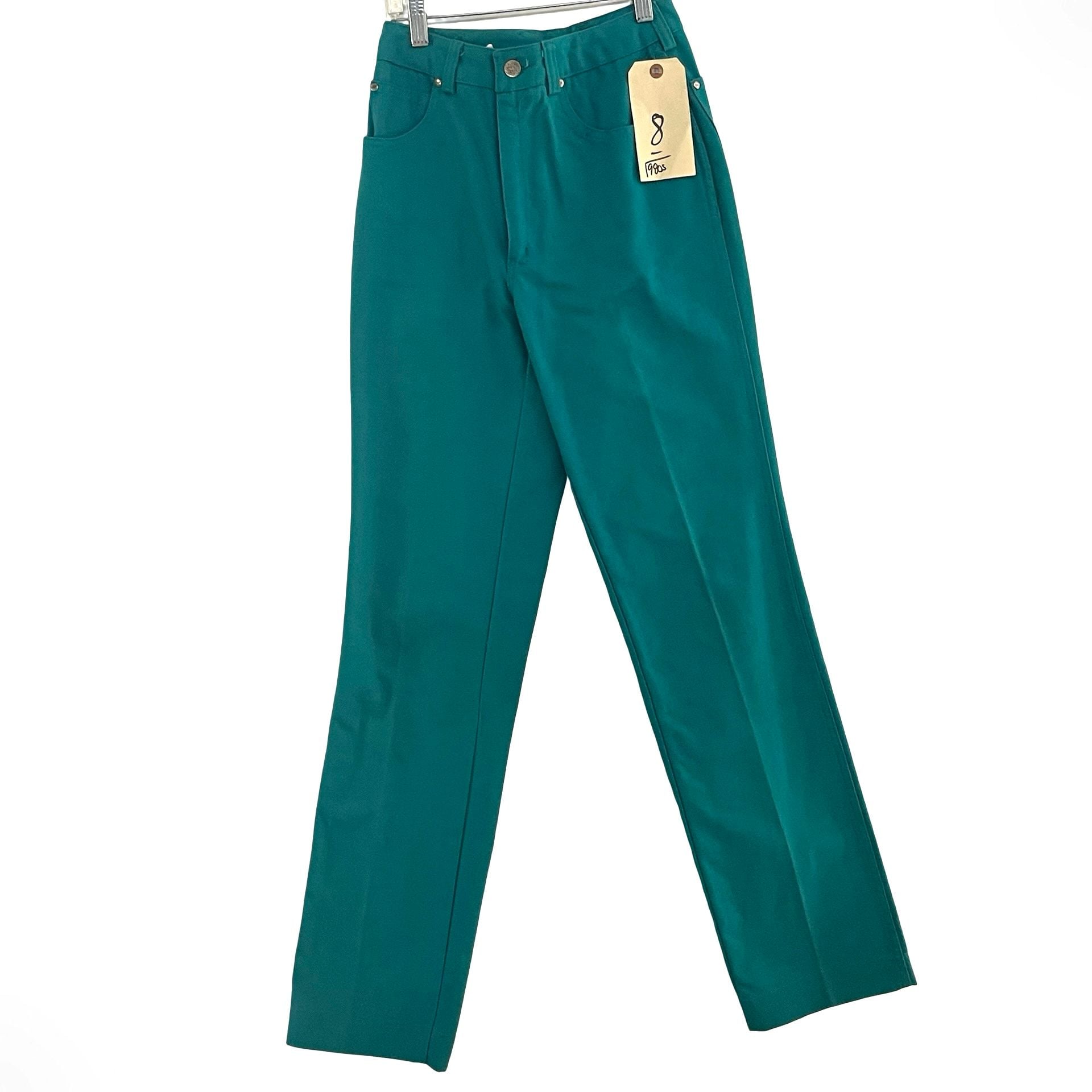 Anne Klein Jeans F516 Size 8 Vintage Teal Straight Leg Pants 3