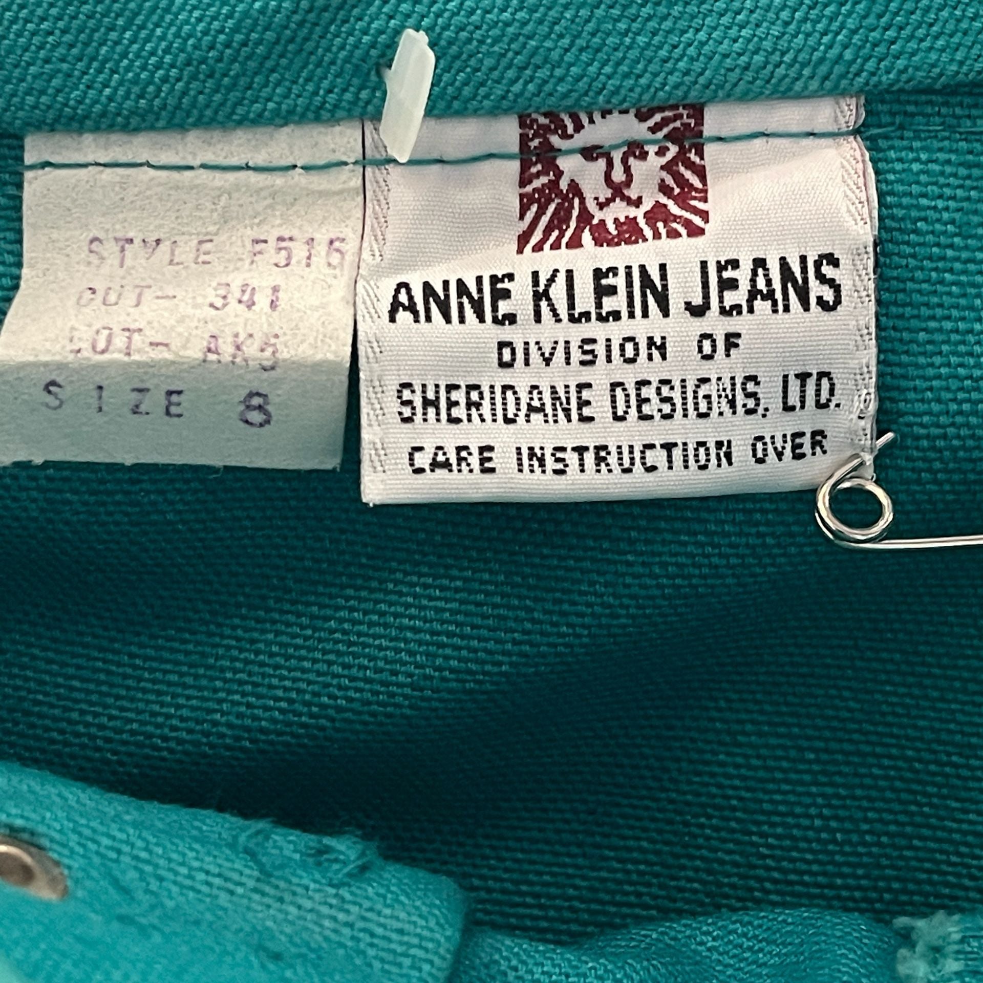 Anne Klein Jeans F516 Size 8 Vintage Teal Straight Leg Pants 6