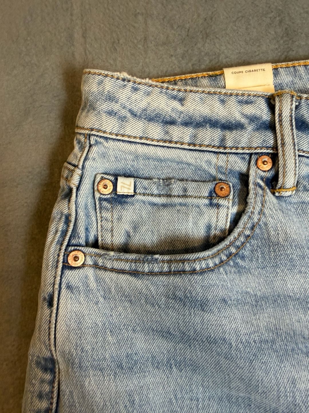 AE77 Cigarette Jeans Size 32 Light Wash Denim Straight Leg New 6