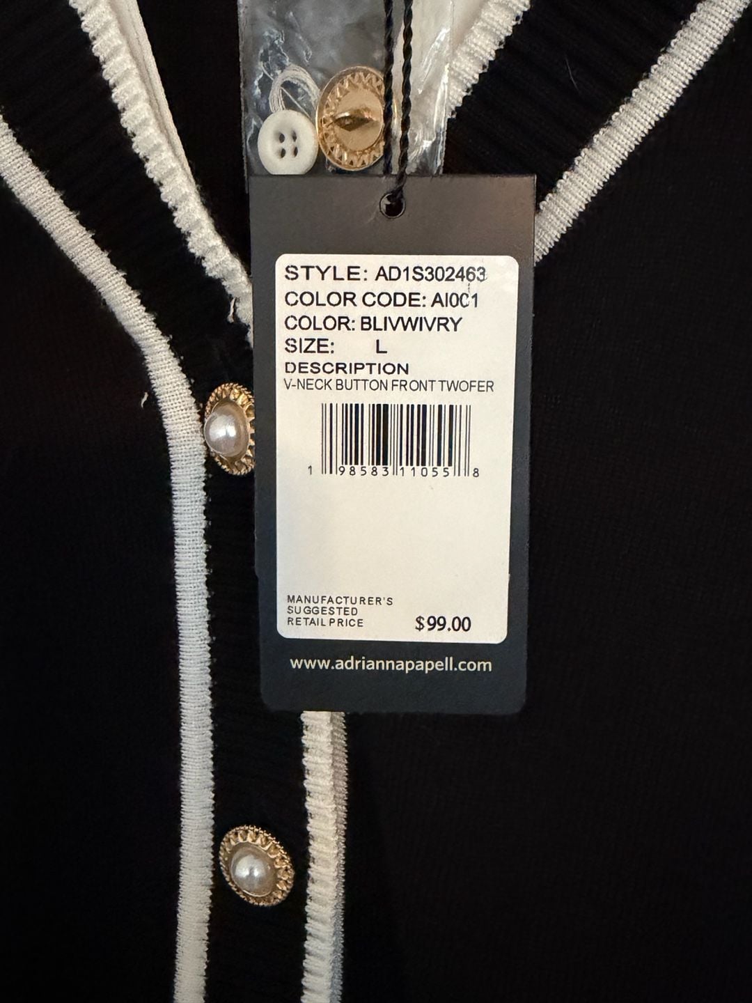 Adrianna Papell Twofer Sweater Size L 4
