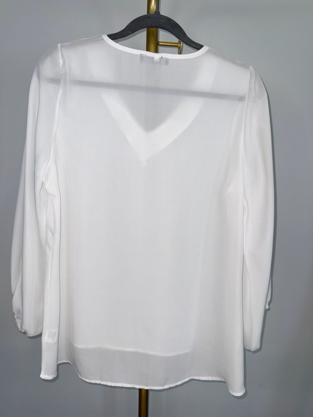 Coeur de Vague Blouse White Polyester V-Neck Long Sleeve 3