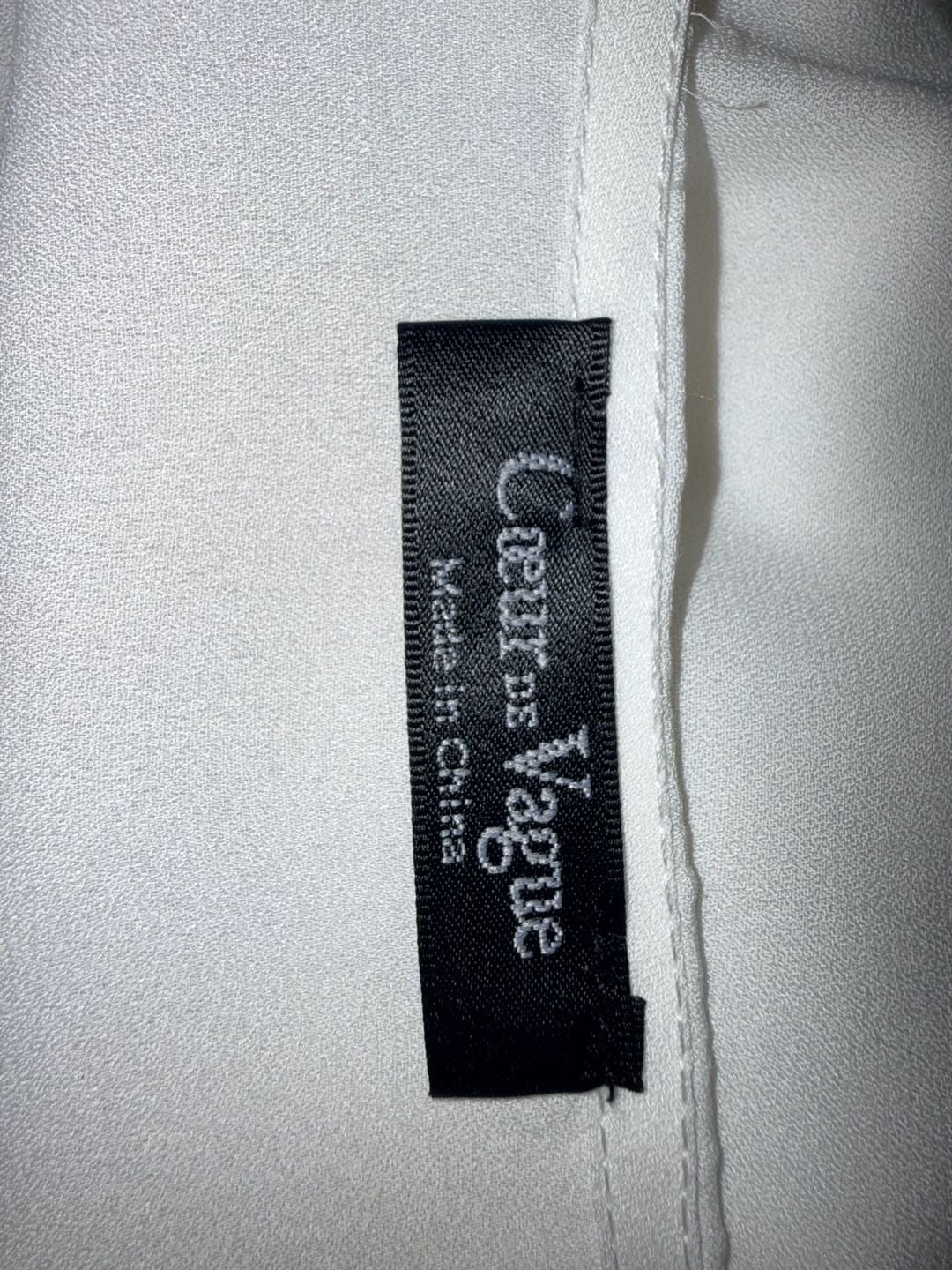 Coeur de Vague Blouse White Polyester V-Neck Long Sleeve 5