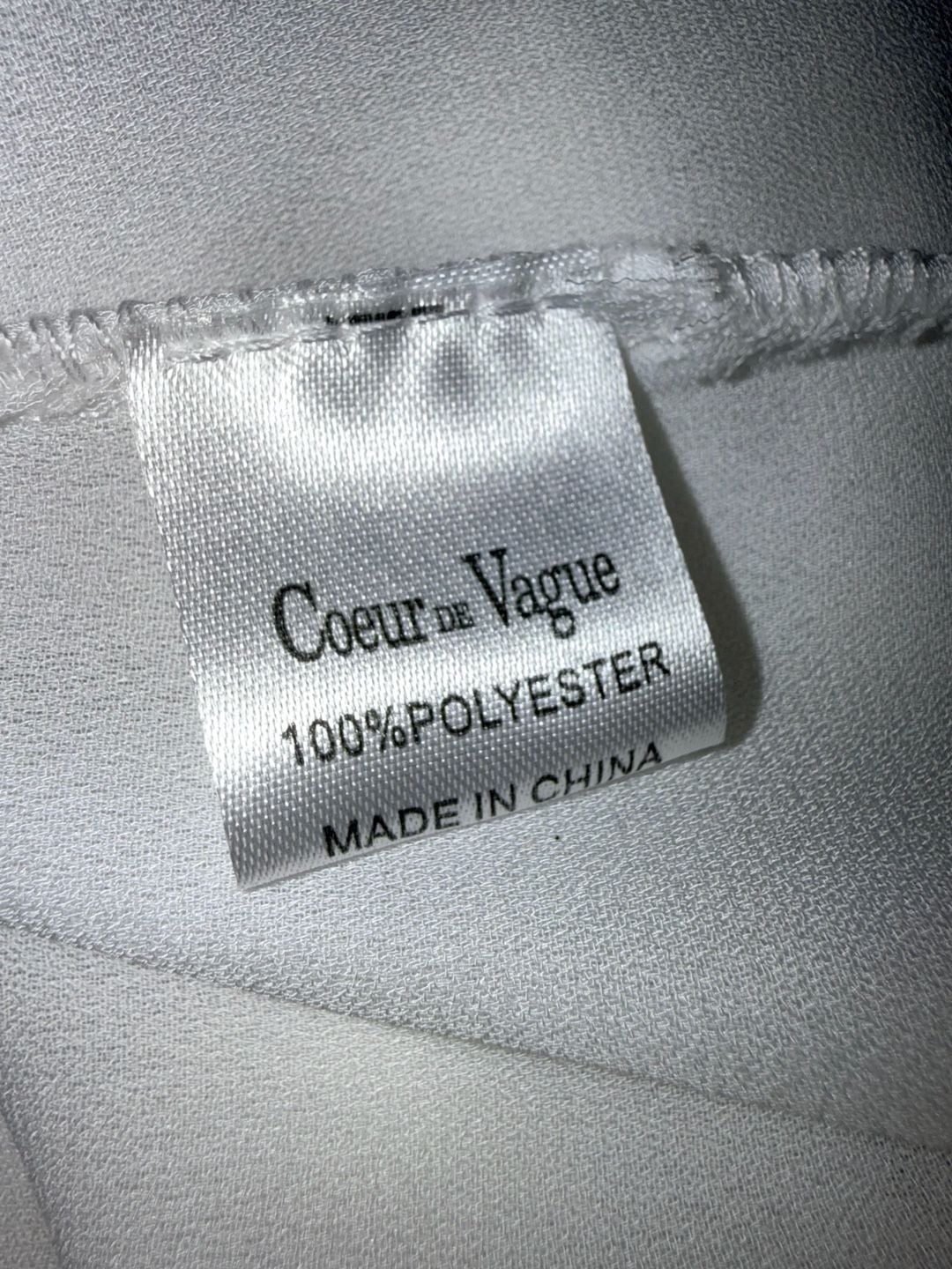 Coeur de Vague Blouse White Polyester V-Neck Long Sleeve 6