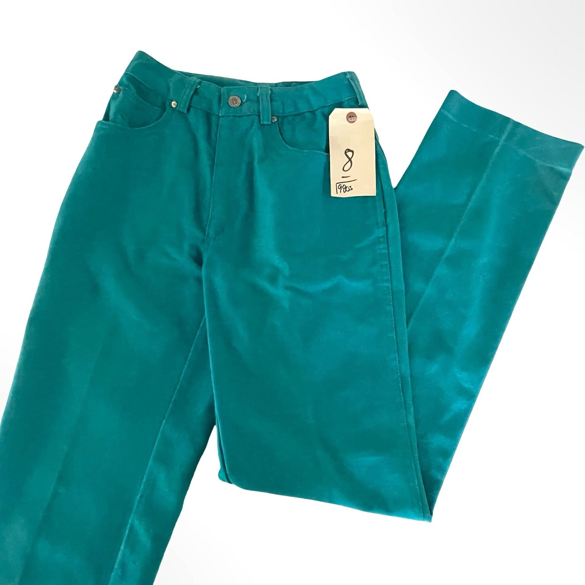 Anne Klein Jeans F516 Size 8 Vintage Teal Straight Leg Pants 5