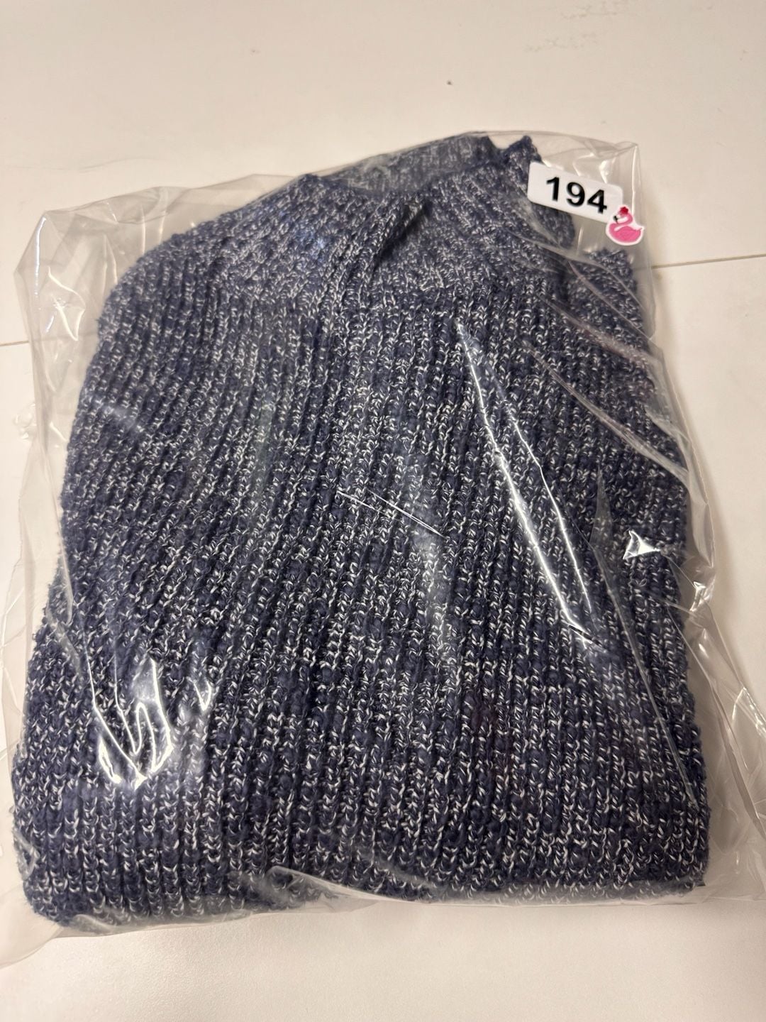 Aerie Mock Neck Sweater Size M Blue White Marled Chunky Knit Pullover 7