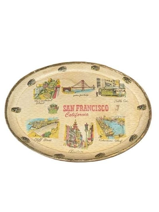 VTG San Francisco Souvenir Serving Tray Alcohol Proof Trays by Japan MCM 1