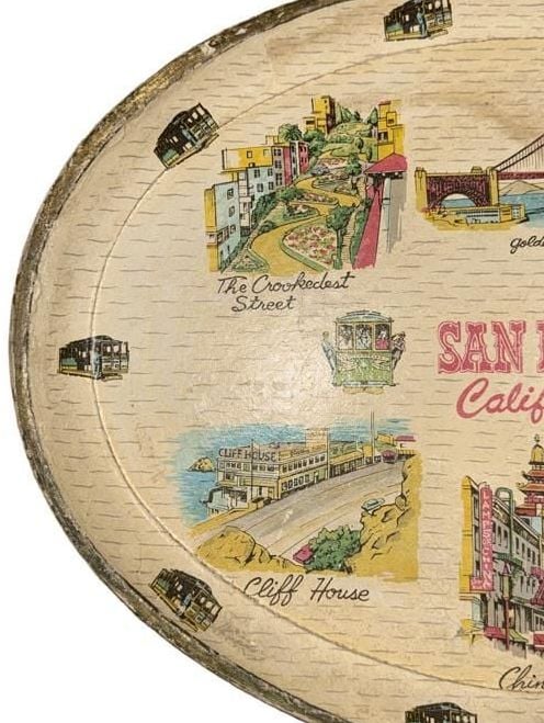 VTG San Francisco Souvenir Serving Tray Alcohol Proof Trays by Japan MCM 2