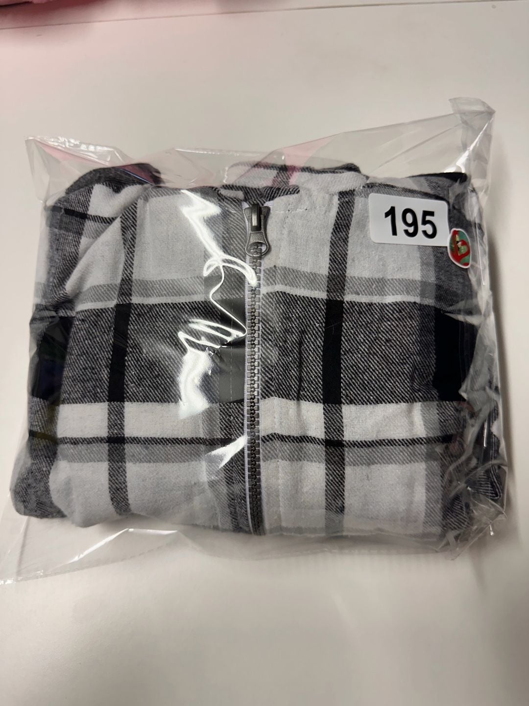 Green Goddess Plaid Hooded Zip Jacket Size L Black White 7