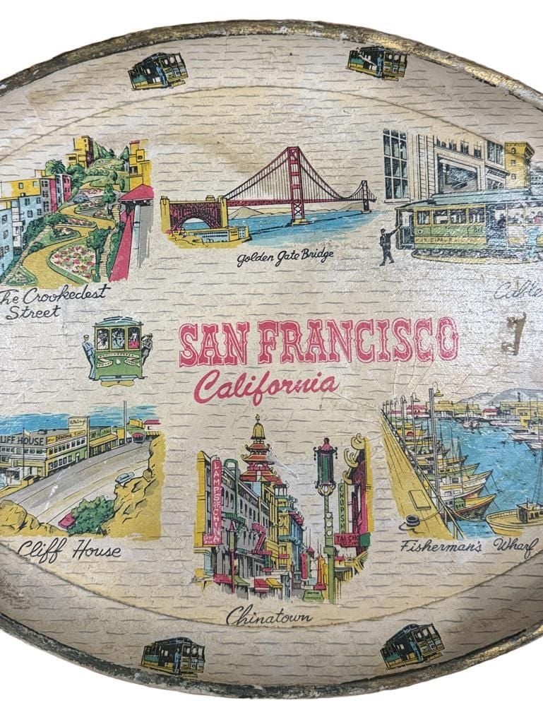 VTG San Francisco Souvenir Serving Tray Alcohol Proof Trays by Japan MCM 3