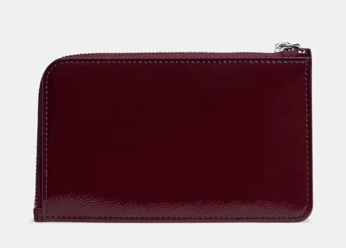 Kate Spade New York Patent Leather Wristlet Pouch Burgundy 4
