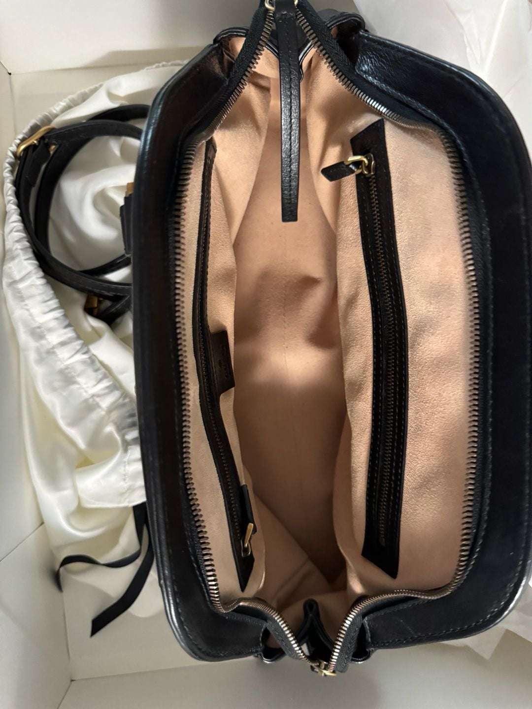 Gucci Black Leather Rebelle Top Handle Bag 3