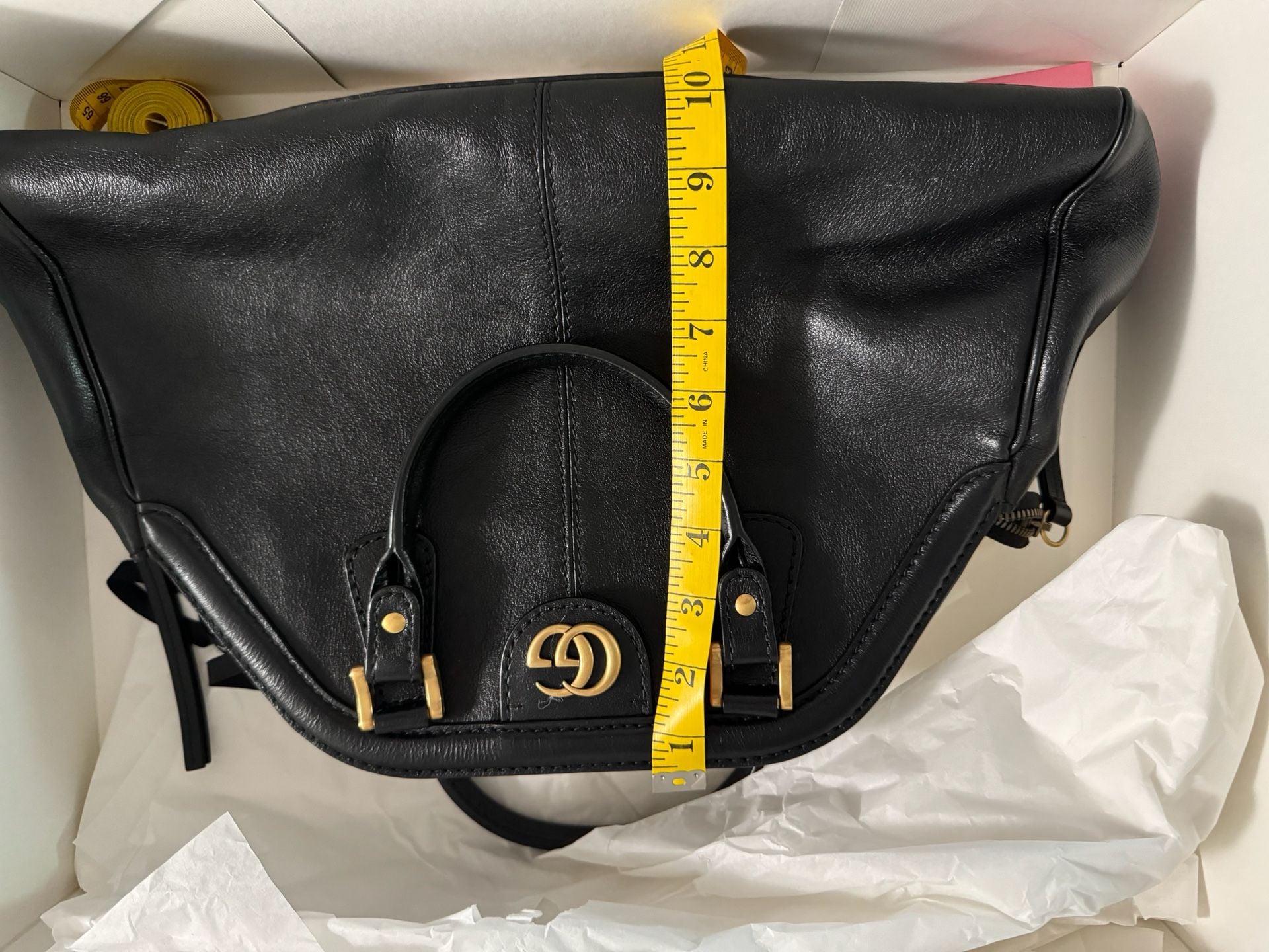 Gucci Black Leather Rebelle Top Handle Bag 7
