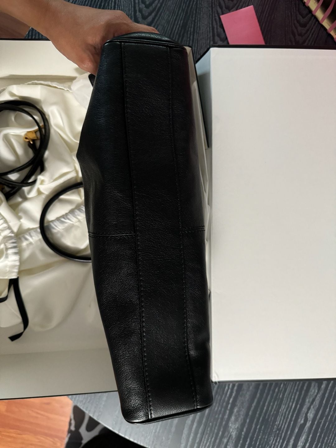 Gucci Black Leather Rebelle Top Handle Bag 8