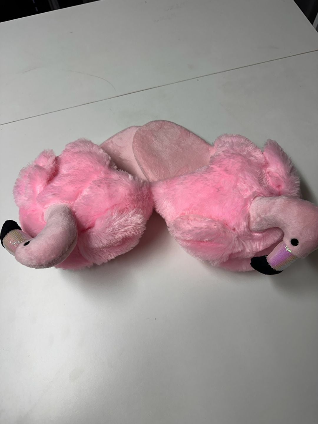 Pink Flamingo Plush Slippers 1