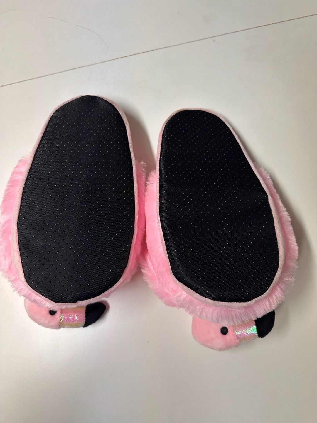 Pink Flamingo Plush Slippers 2