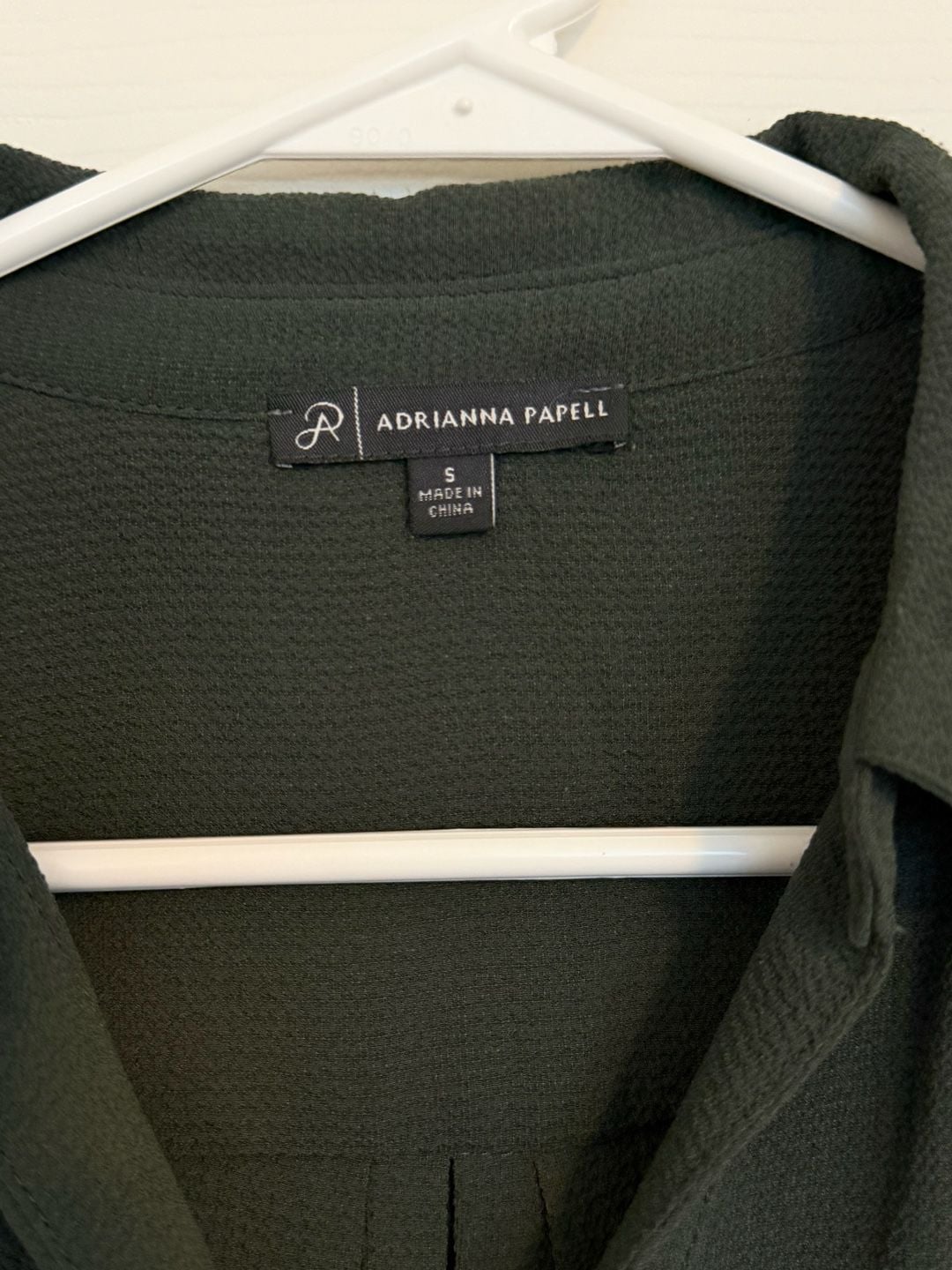 Adrianna Papell Button Down Green Blouse Size S 4