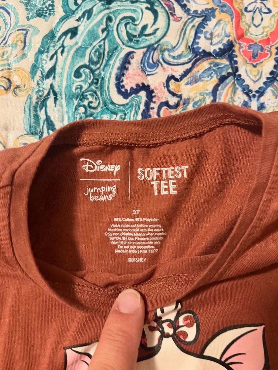 set of 2 Disney Jumping Beans Marie Softest Tee Long Sleeve Size 3T Brown 2