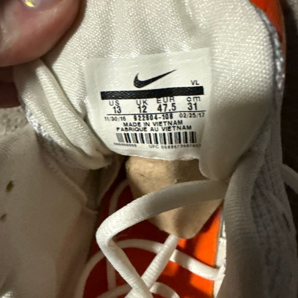 Nike Alpha Football Cleats White Orange 13 7