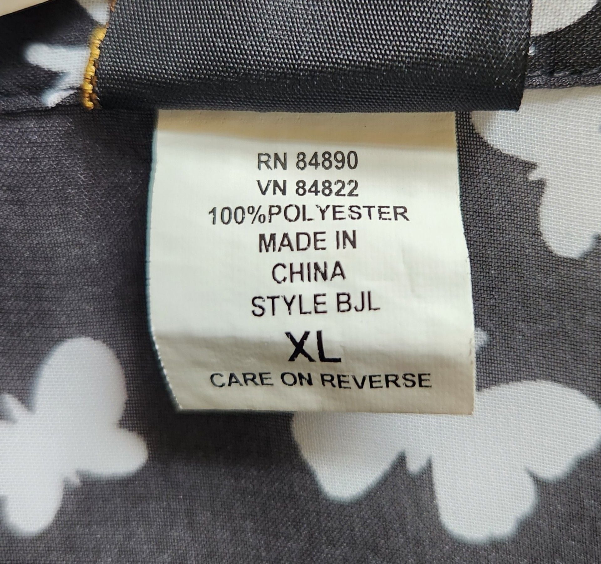Salon Studio Blouse Size XL Black White Butterfly Print Sheer Button Down 5
