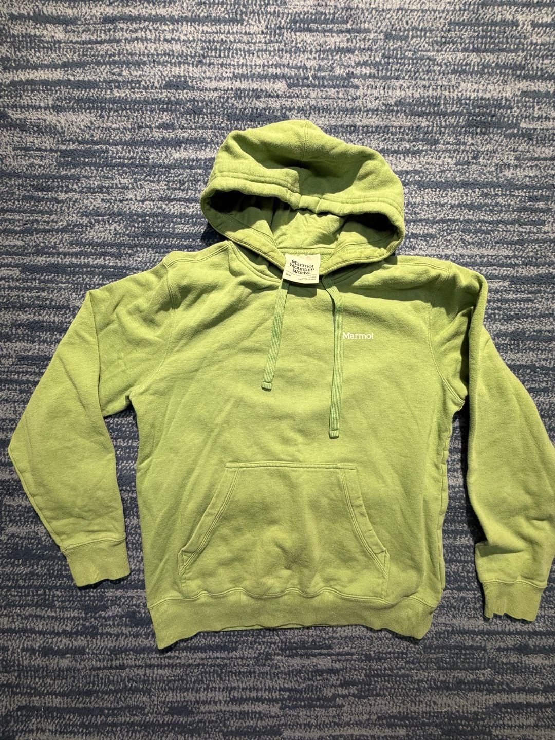 Marmot Mountain Works Hoodie Size M Green Pullover Sweatshirt 2