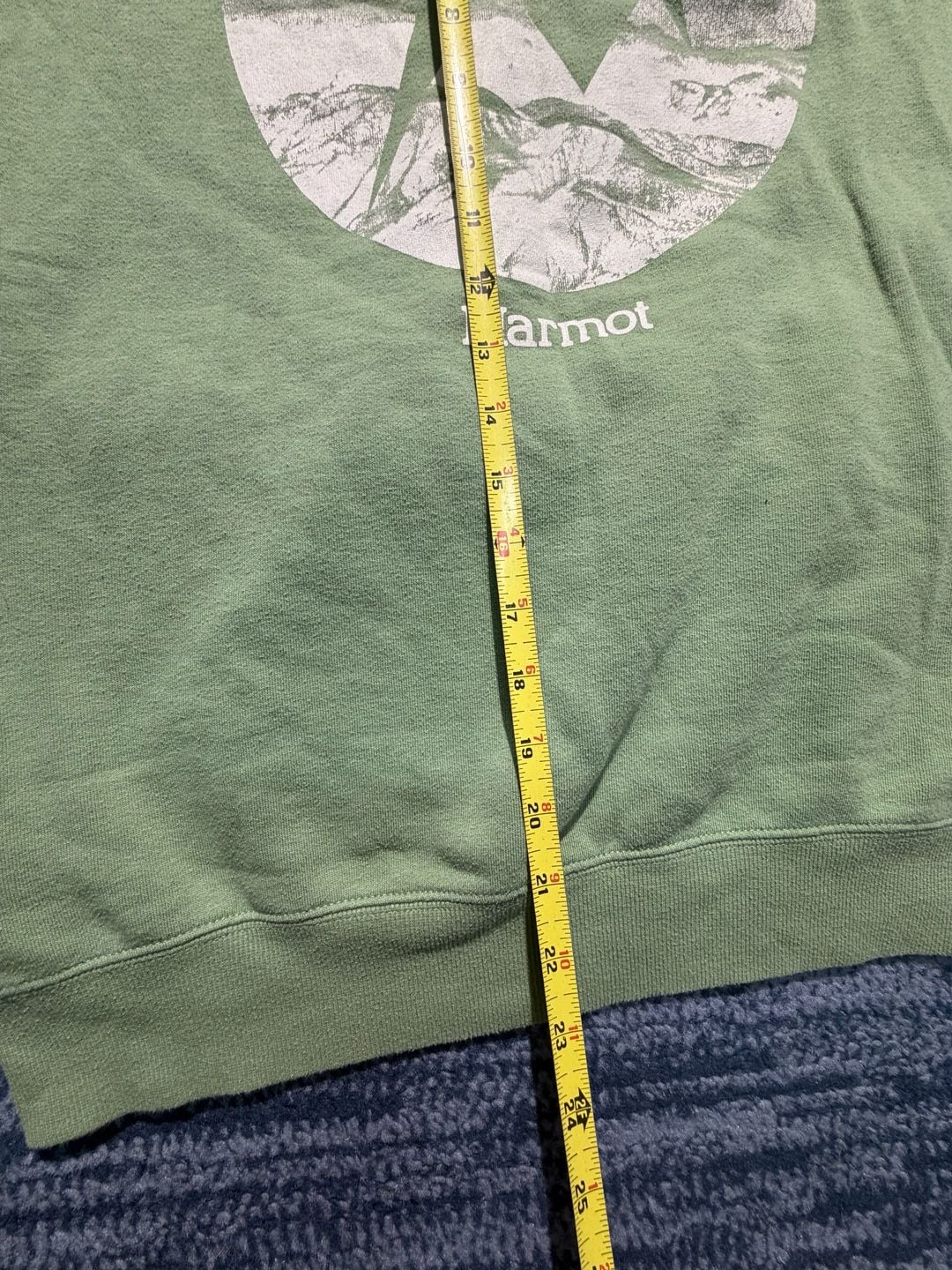 Marmot Mountain Works Hoodie Size M Green Pullover Sweatshirt 9