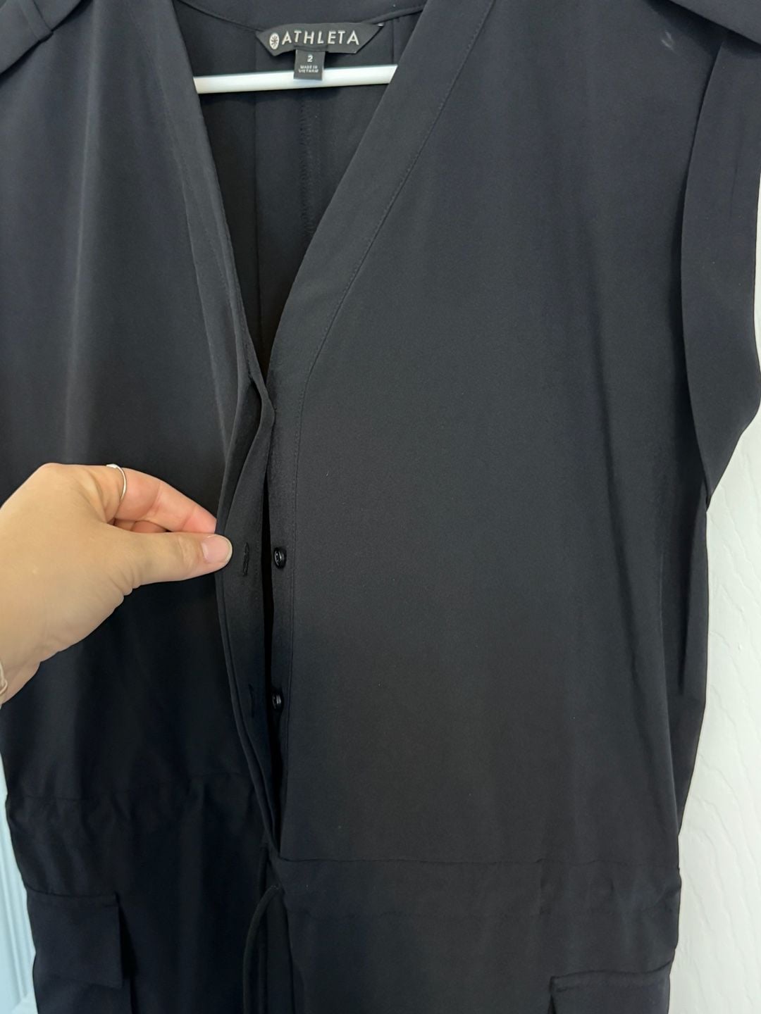 Athleta Romper Size 2 Black V-Neck 5