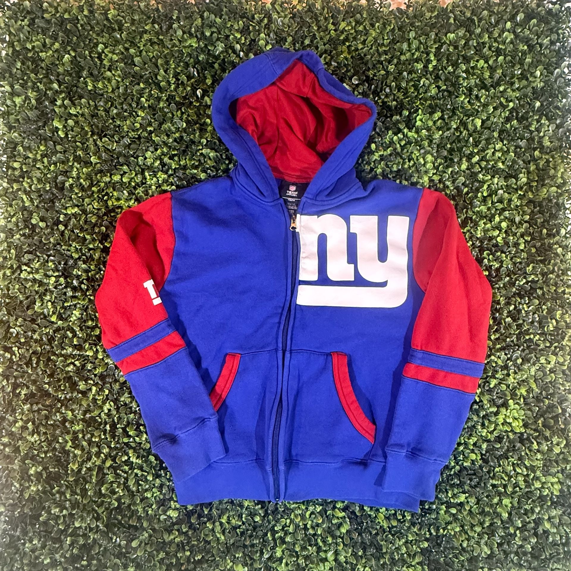 Youth NFL Team Apparel New York Giants Zip Up Hoodie L Blue Red 2