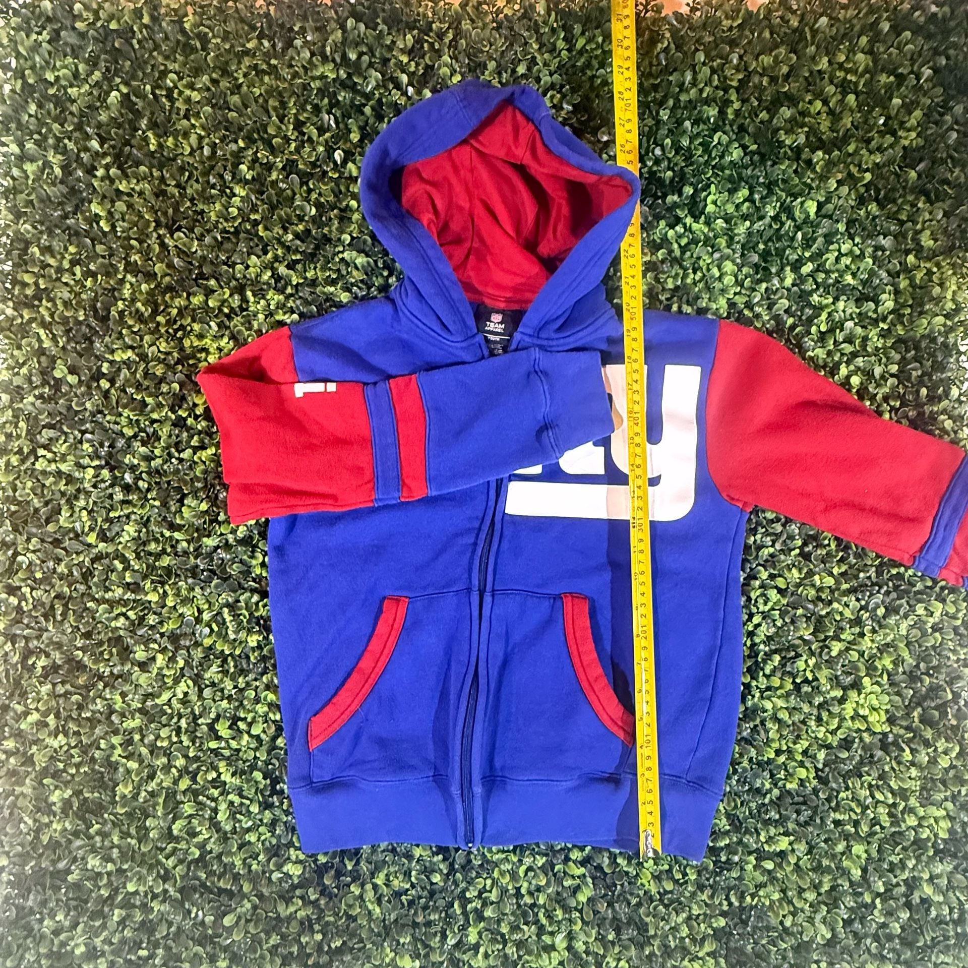 Youth NFL Team Apparel New York Giants Zip Up Hoodie L Blue Red 5