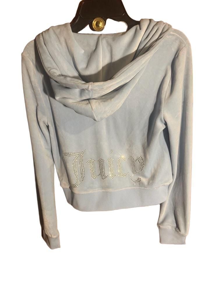Juicy Couture Velour Zip Up Hoodie Light Blue 8