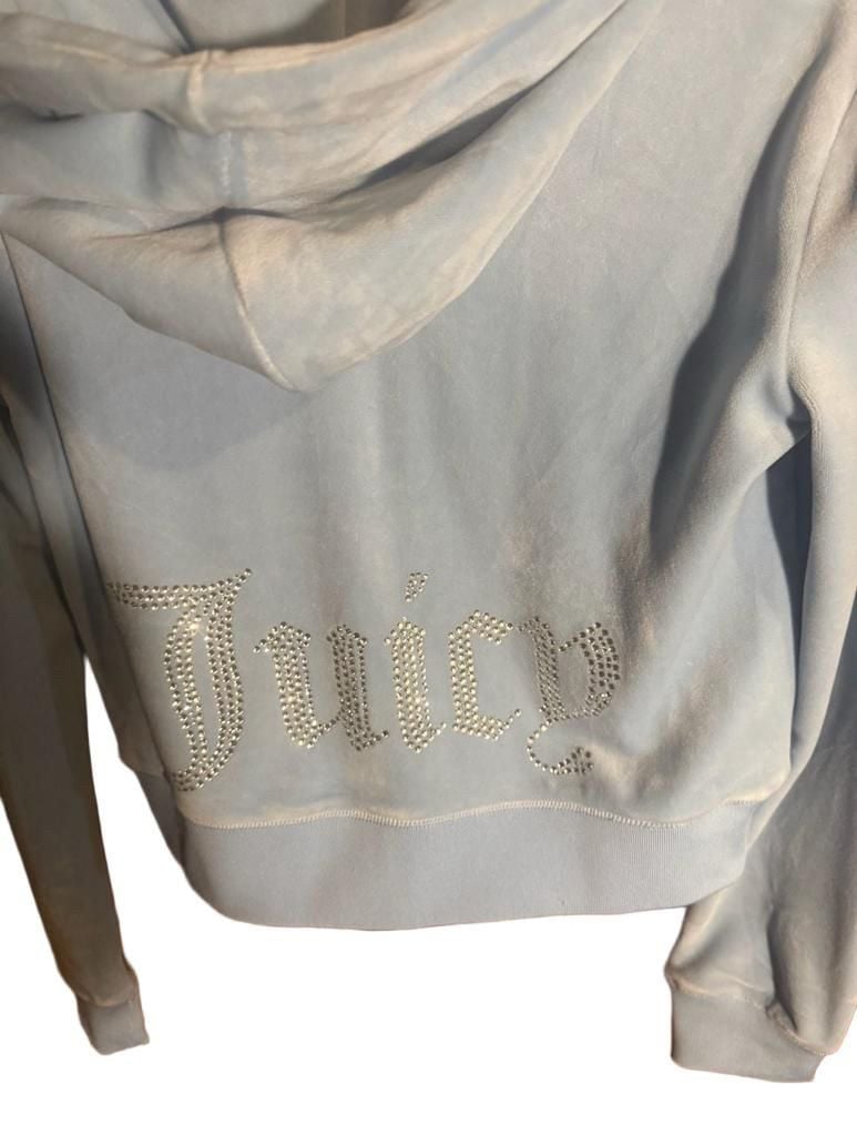 Juicy Couture Velour Zip Up Hoodie Light Blue 9