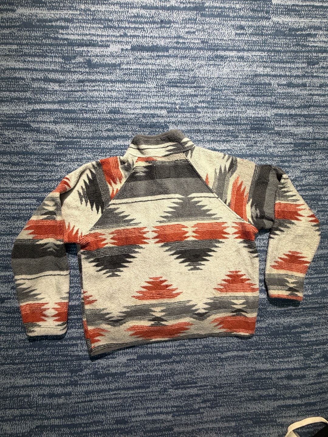 Thread & Supply Fleece Jacket Size M Aztec Pattern Snap Red Wings 5