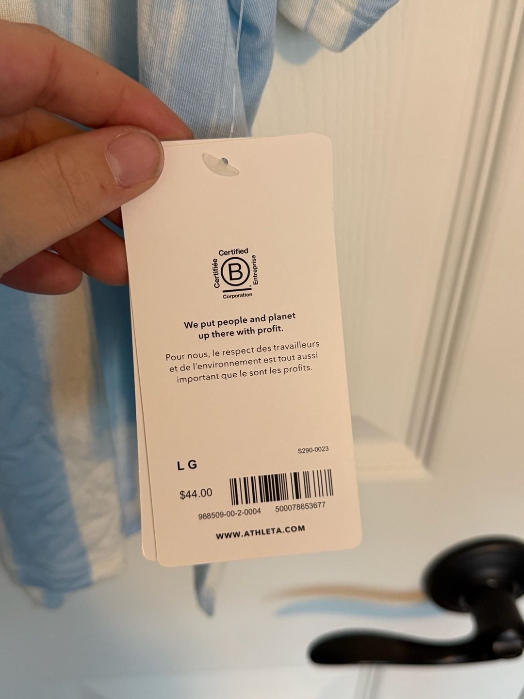 Athleta Nighttime Bliss Tee Size L Blue White Tie Dye 5