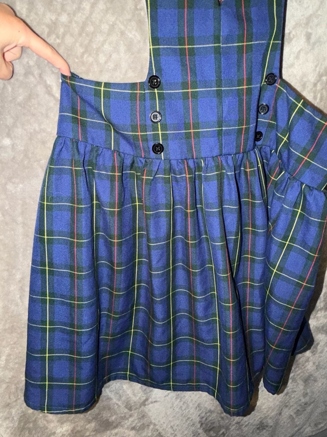 Hot Topic Blue Plaid Bib Suspender Skirt Size 3XL 4