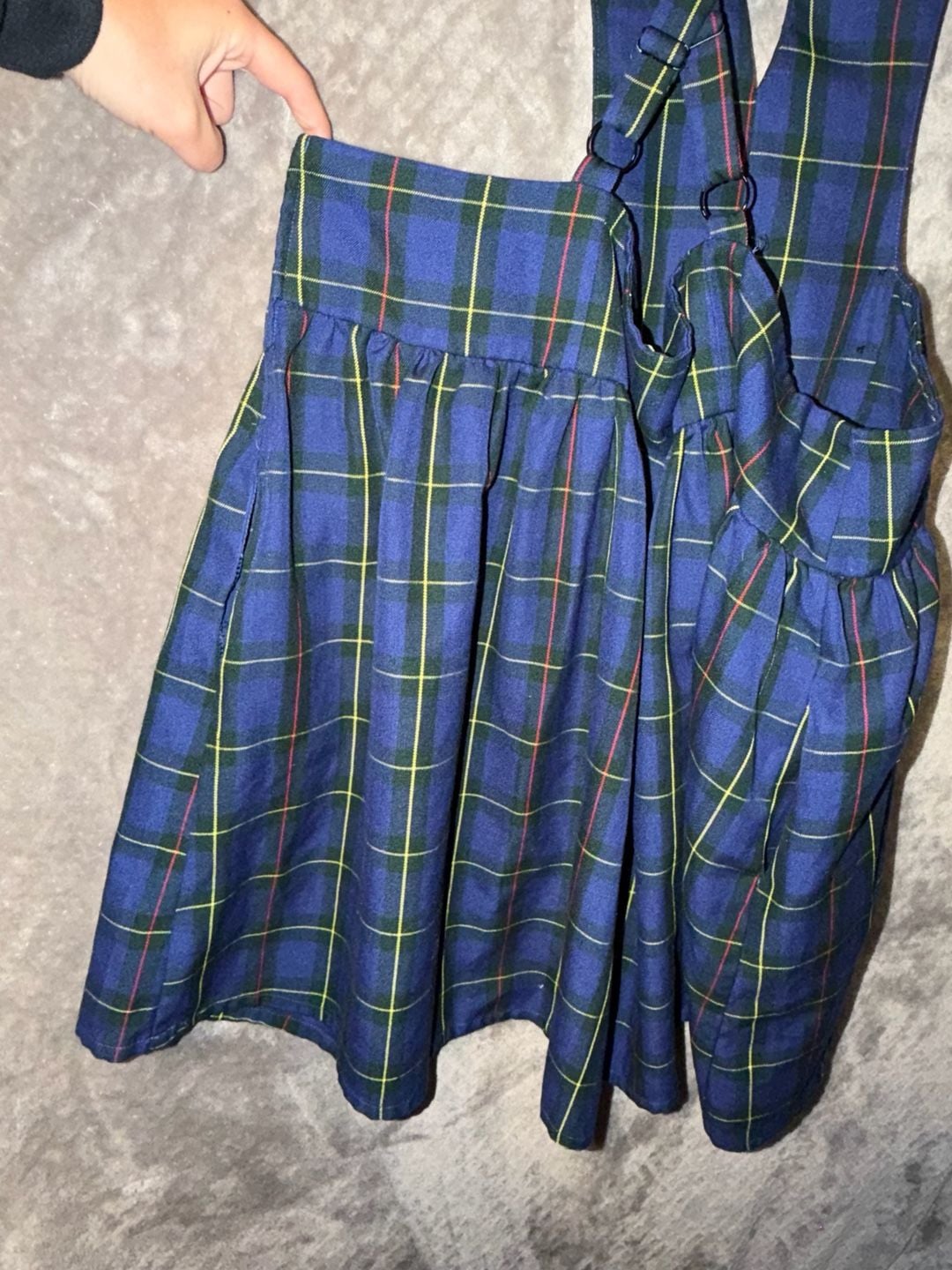 Hot Topic Blue Plaid Bib Suspender Skirt Size 3XL 9