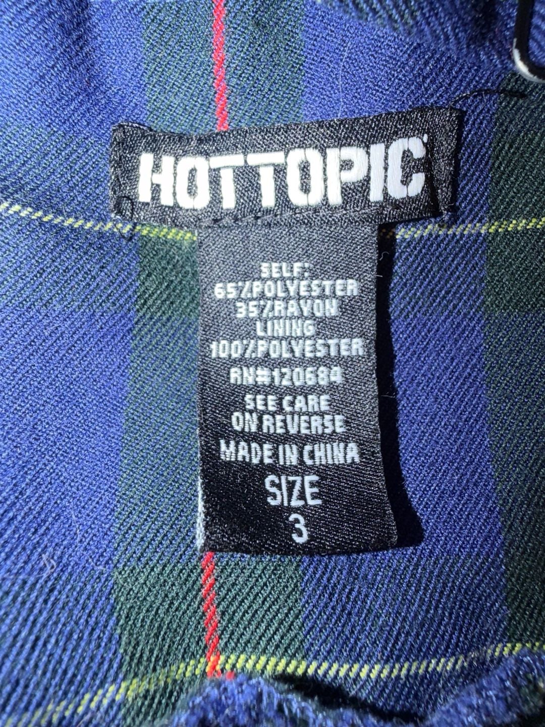 Hot Topic Blue Plaid Bib Suspender Skirt Size 3XL 14