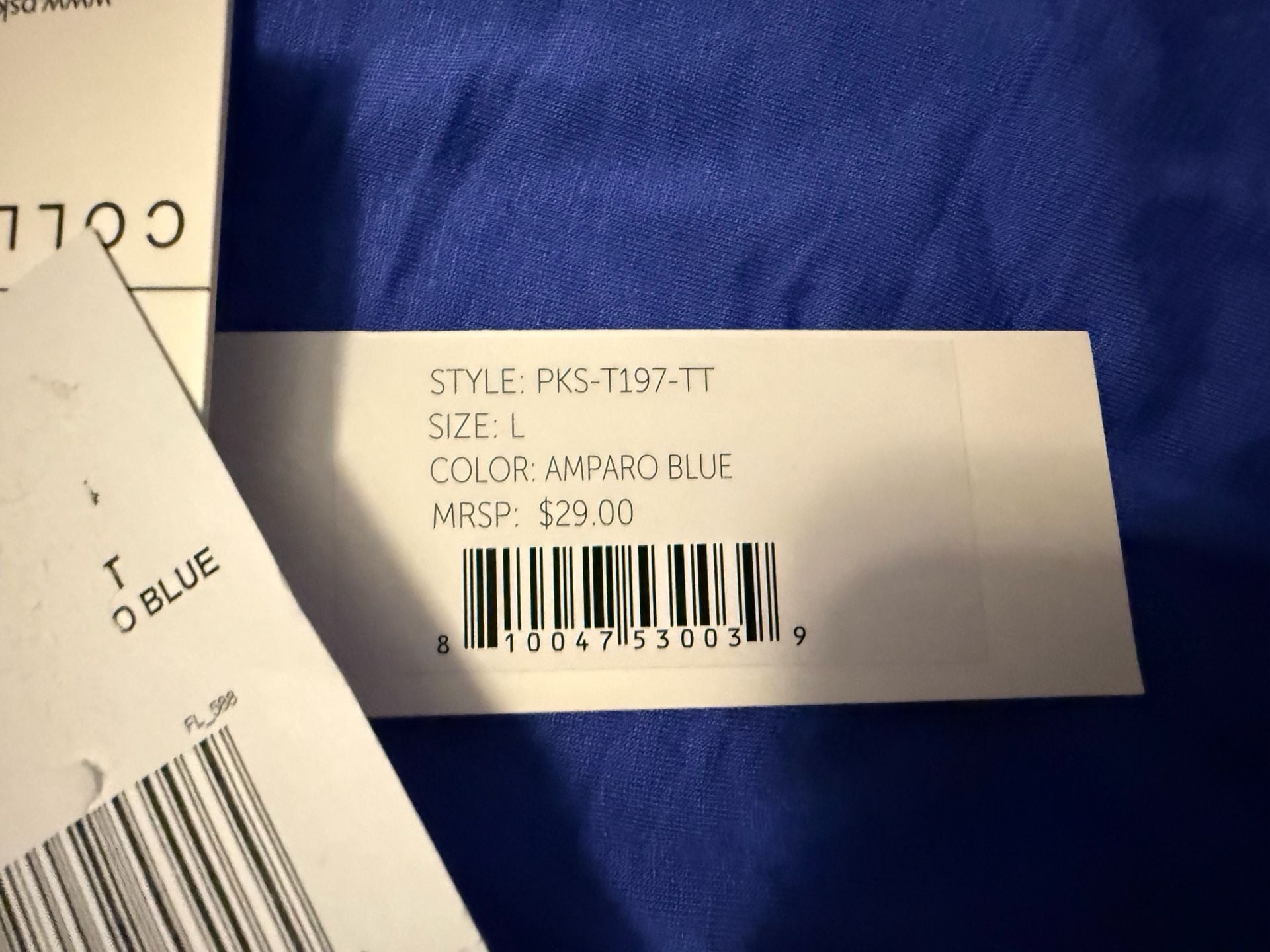 Collective T-Shirt Size L Blue Short Sleeve Tie Front Top 3