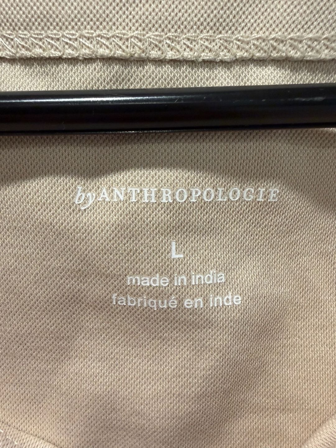 by Anthropologie Tank Top Size L Beige Cotton Blend Boat Neck Sleeveless 3