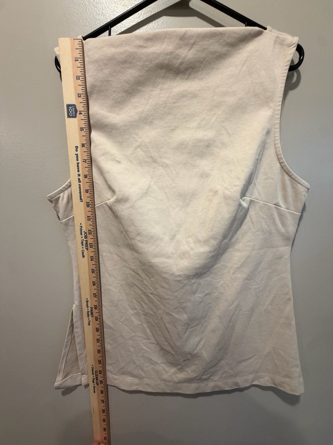 by Anthropologie Tank Top Size L Beige Cotton Blend Boat Neck Sleeveless 6